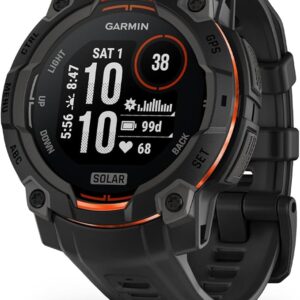 Smartwatch Garmin Instinct 3 Solar, 45mm, GPS Multibanda SatIQ, Lanterna Integrada, Autonomia Ilimitada