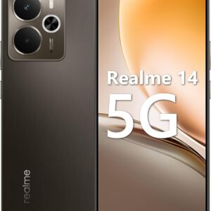 Smartphone realme 14, 5G, 256GB, 12GB RAM, Tela AMOLED 6.67", 120Hz, Câmera 50MP OIS, Bateria 6000mAh, Titanium