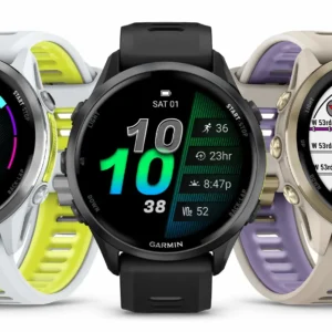 Smartwatch Garmin Forerunner 970, AMOLED, 1.4", Safira Titânio, Lanterna LED, Chamadas, GPS Multibanda, Mapas, 5ATM