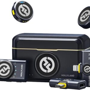 Microfone Sem Fio, Hollyland Lark M2, 48kHz, 24-bit, Alcance 300m, Cancelamento de Ruído ENC
