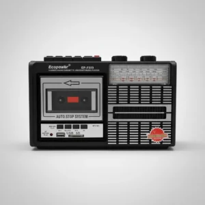 Rádio Portátil Ecopower EP-F333 – Toca Fitas, Bluetooth, USB e Estilo Retrô